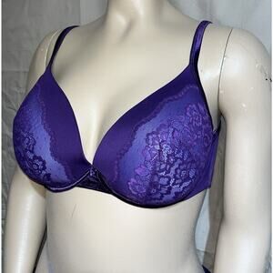 Olga Underwire Bra Deep Plunge Floral Lace Full Figure Bump Lift Flirty GF3711A